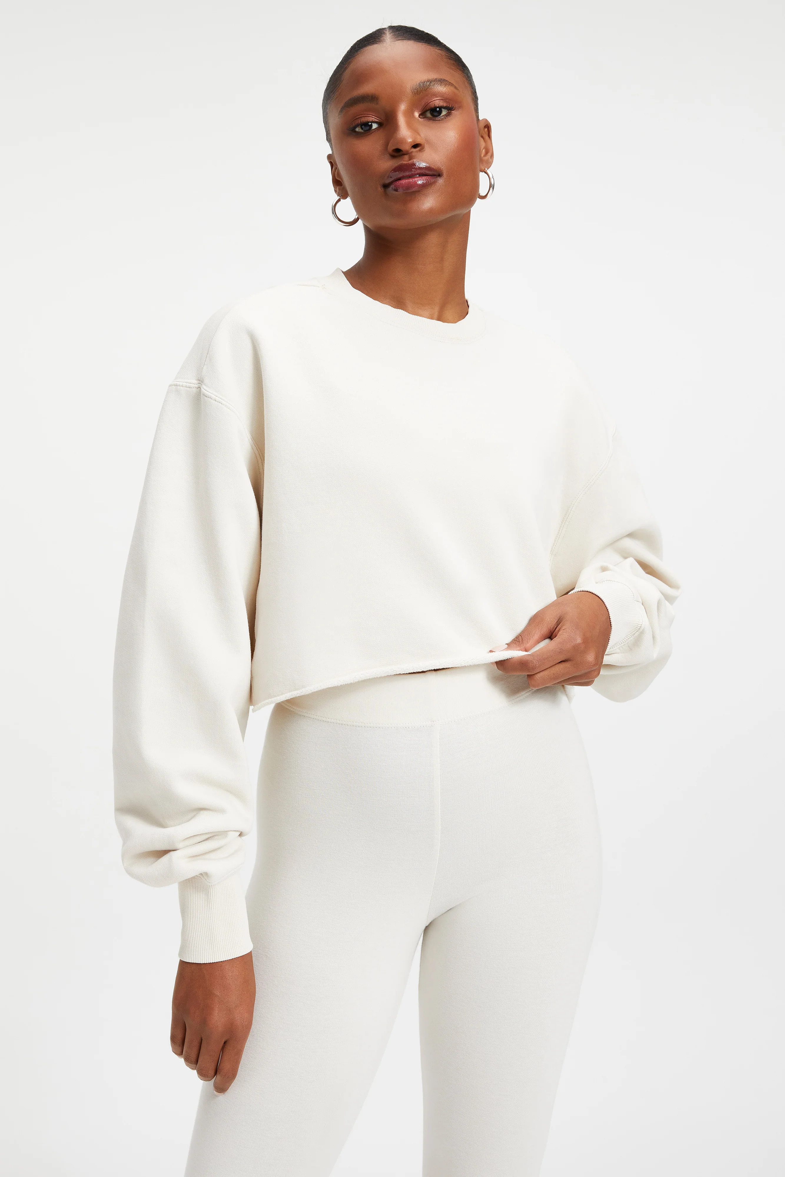 CROPPED & COOL SWEATSHIRT | BONE001 | Good American