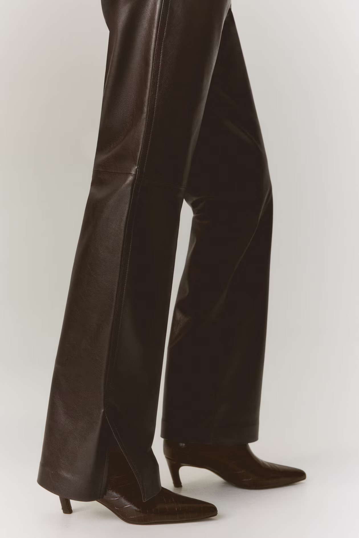Coated bootcut trousers | H&M (UK, MY, IN, SG, PH, TW, HK)