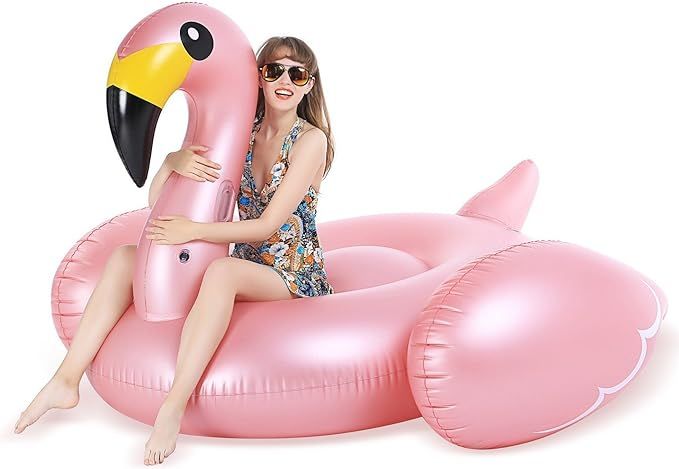 Jasonwell Giant Inflatable Flamingo Pool Float with Fast Valves Summer Beach Swimming Pool Party ... | Amazon (US)
