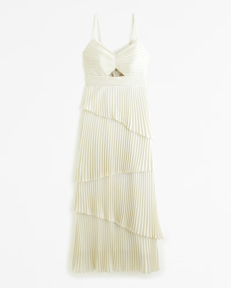 The A&F Giselle Pleated Tiered Maxi Dress | Abercrombie & Fitch (US)