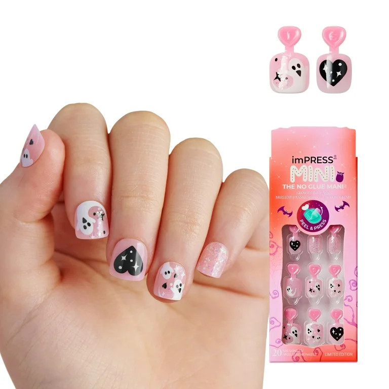 KISS imPRESS Mini Halloween Press On Nails for Kids, ‘Amazed’, 20 Fake Nails | Walmart (US)