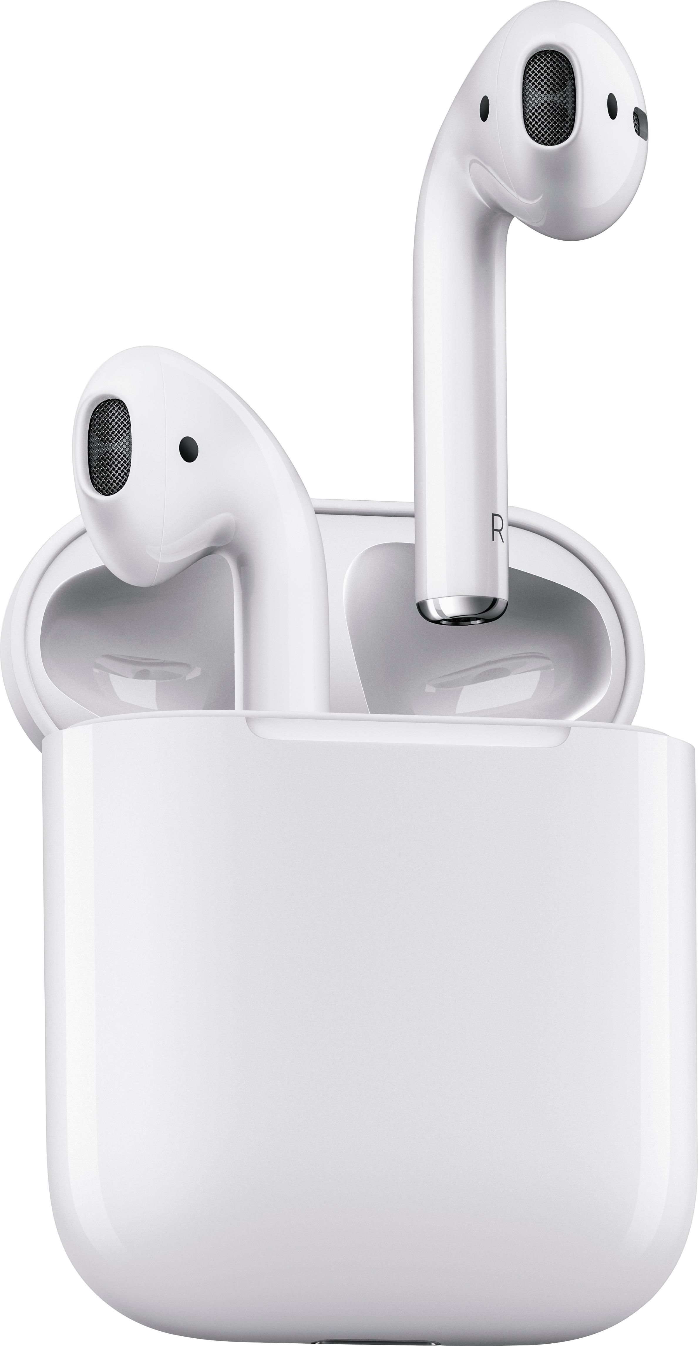 Apple - Geek Squad Certified Refurbished AirPods with Charging Case (1st Generation) - White | Best Buy U.S.