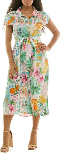 Print Short Sleeve Shirtdress | Nordstrom Rack