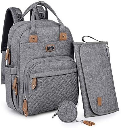 Diaper Bag Backpack with Portable Changing Pad, Pacifier Case and Stroller Straps, Dikaslon Large Un | Amazon (US)