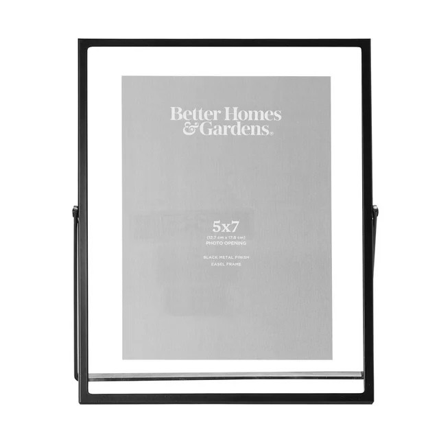 Better Homes & Gardens 7x9 Float to 5x7 Metal Easel Floating Frame, Black | Walmart (US)