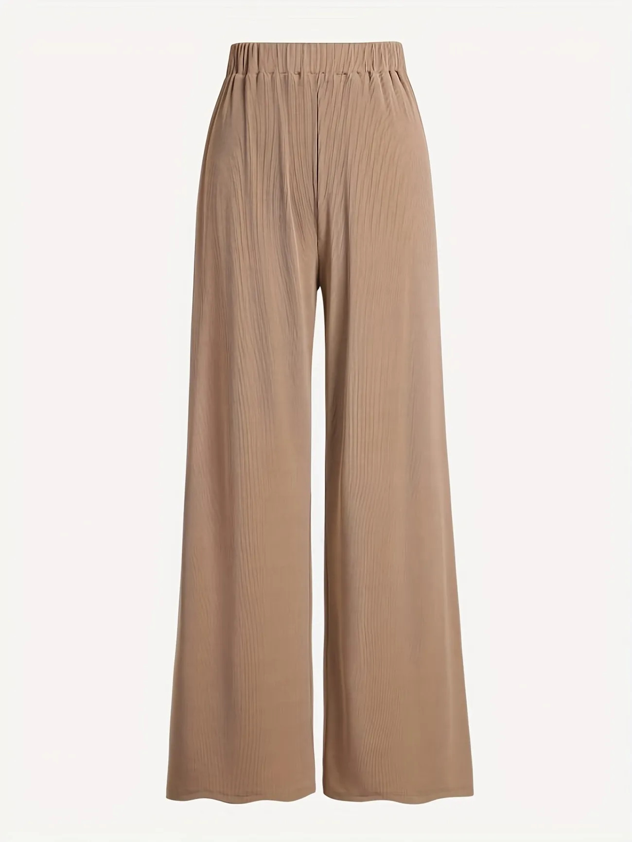 Comfortable and Stylish Wide Leg Pants for Women - Elastic Waist, Long Length, and Solid Color | Temu Affiliate Program