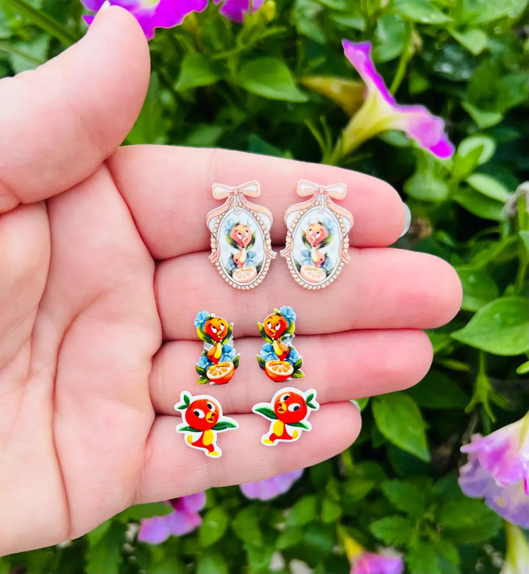 Classic Orange Bird/magic Kingdom/handmade to Order/stud Earrings/nickel Free/hypoallergenic - Et... | Etsy (US)
