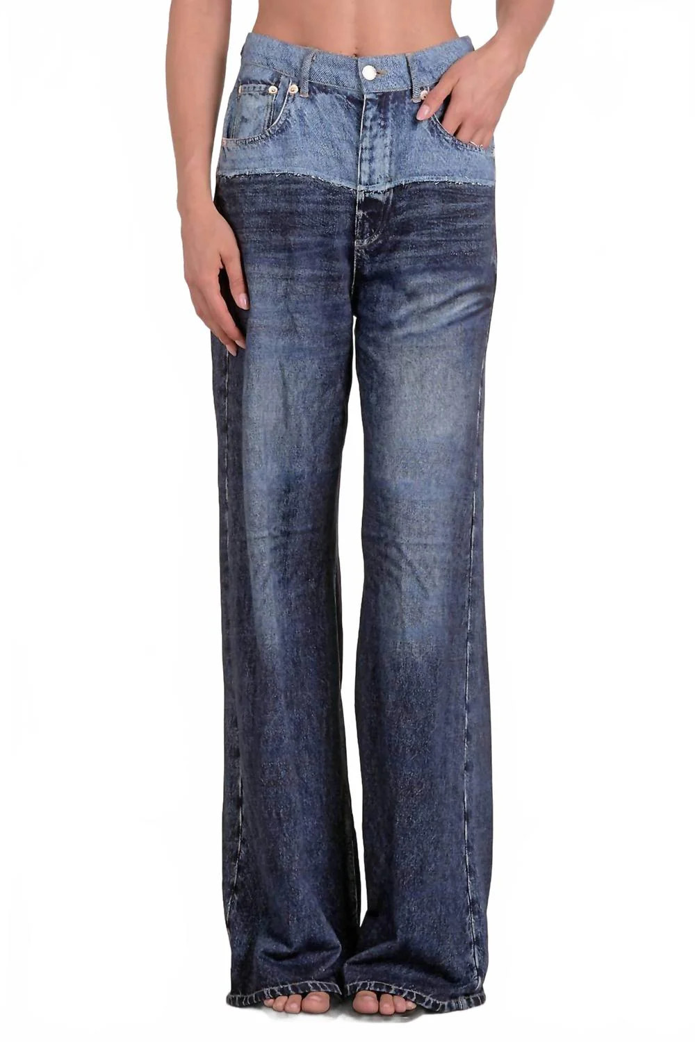 Jade Sweatpant Jeans In Denim Two Tone | Shop Simon