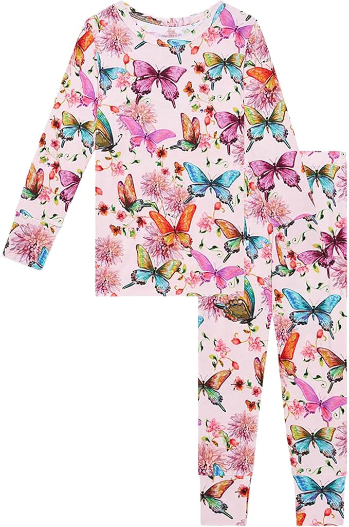 Posh Peanut Girls Pajamas - Soft, Viscose from Bamboo PJs for Kids - Matching, Long Sleeve Toddle... | Amazon (US)