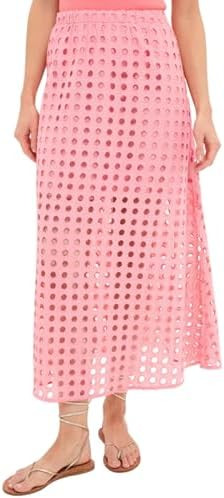 Ailoqing 2026 Summer Casual Long Skirt for Women Cotton Eyelet Beach Maxi Skirt with Underneath | Amazon (US)