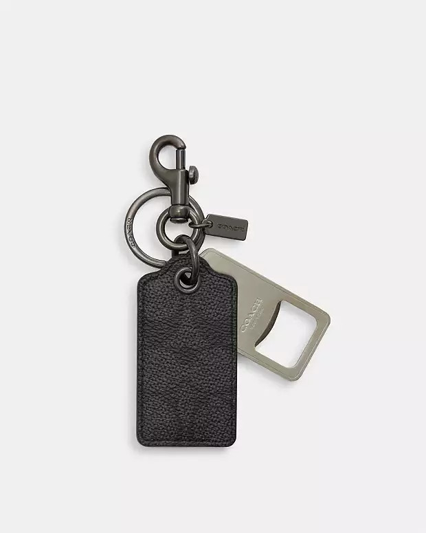 Bottle Opener Key Fob In Signature Canvas | Coach Outlet US