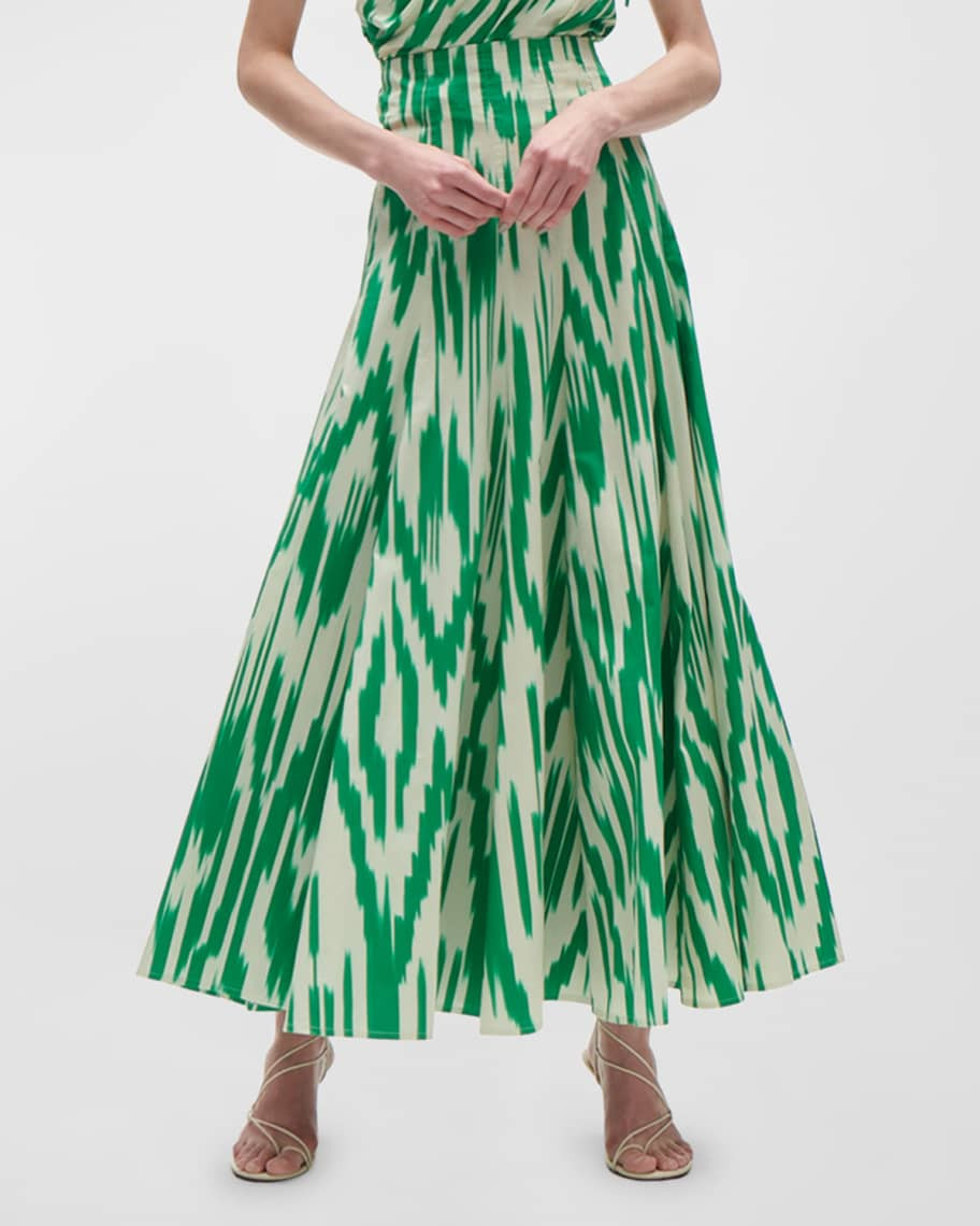 Figue Hayden Ikat-Print Maxi Skirt | Neiman Marcus