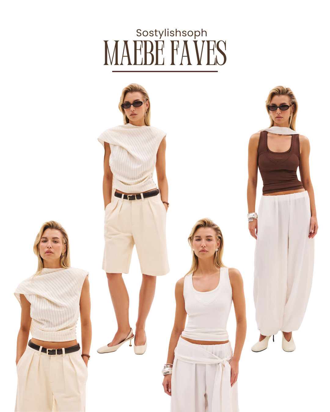 Shop my favourite Maebe picks from the new in Endless Day collection! 

maebe faves, neutral fashion, minimalist style, chic outfit inspo, elevated basics, cream outfit, brown and white outfit, monochrome look, summer outfit, resort wear, capsule wardrobe, tailored shorts, wide leg trousers, ribbed tank, brown tank top, sleeveless top, draped top, white heels, sunglasses, gold jewelry, clean girl aesthetic, old money style, effortless chic, modern feminine, polished look  

 #LTKuk #LTKsummer #LTKeurope