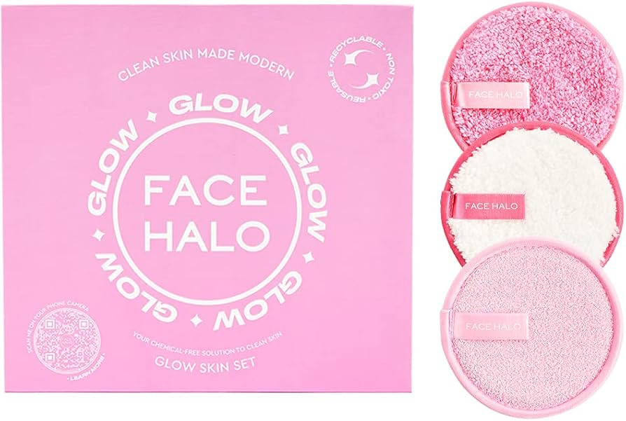 Face Halo, Glow Skin Set, 3 Steps to Glowing Skin, Reusable Pads to Effectively Remove, Cleanse a... | Amazon (US)