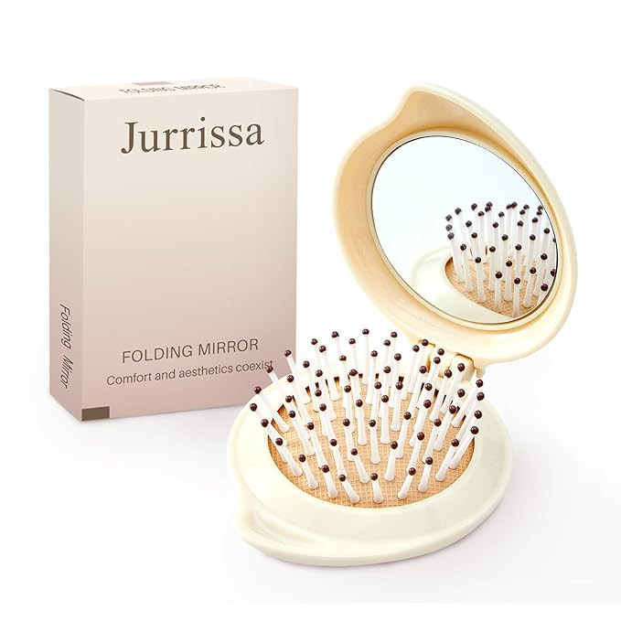 Folding Hair Brush with Mirror for Women Men and Kids，Portable Compact Hair Brush for Purse Poc... | Amazon (US)