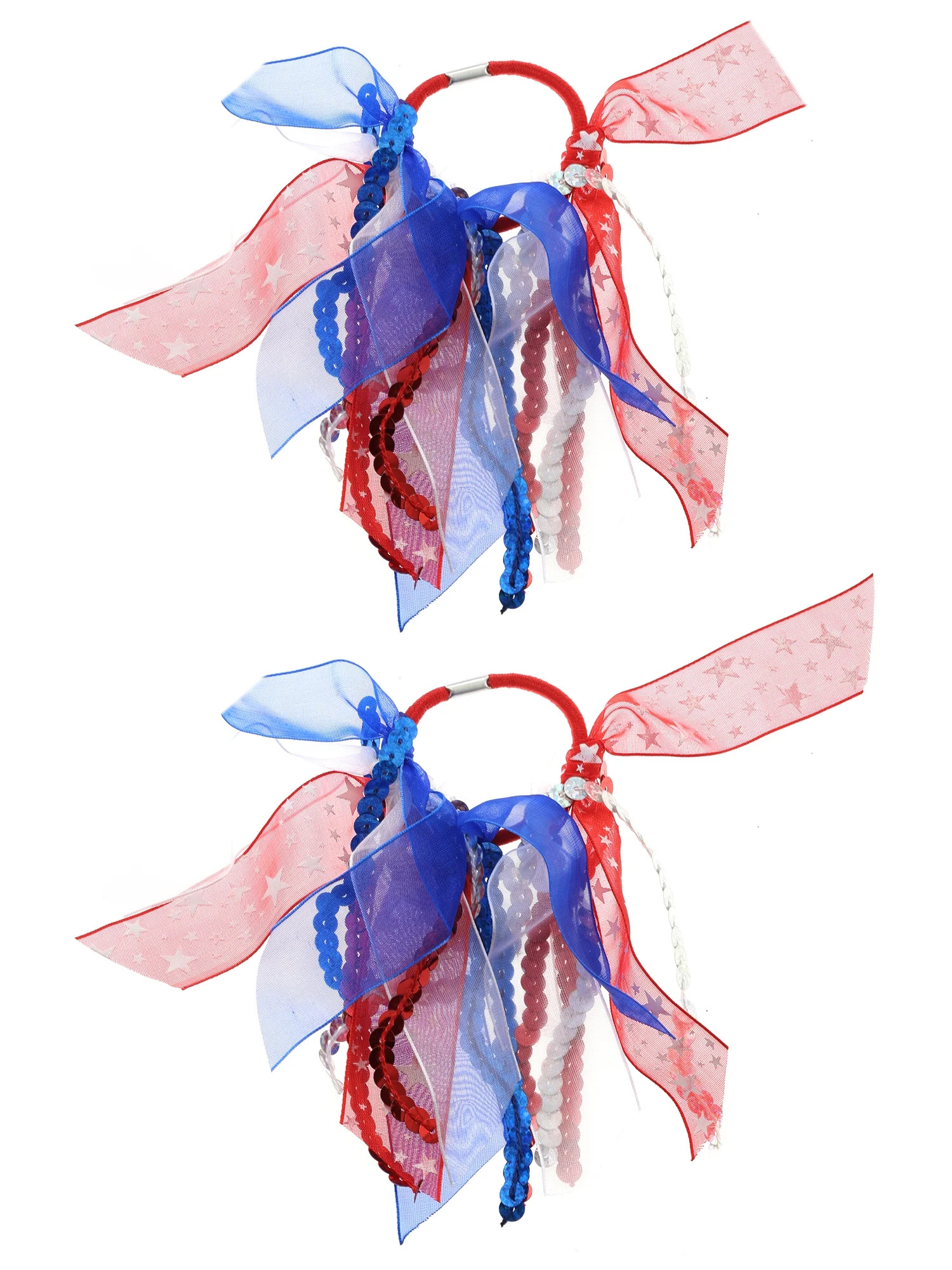 Way to Celebrate Americana Red, White, and Blue Ribbon Hair Tie Set - Walmart.com | Walmart (US)