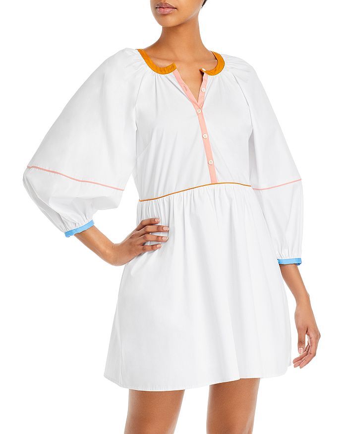 STAUD Demi Contrast Trim Shirt Dress Women - Bloomingdale's | Bloomingdale's (US)