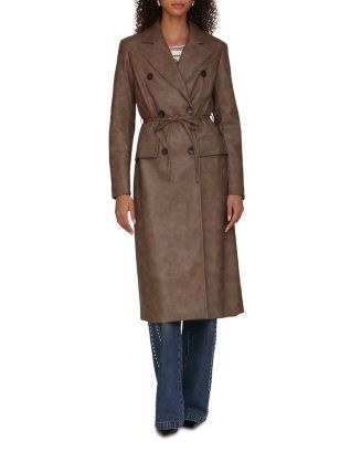 Avec Les Filles Faux-Ever Leather™ Belted Trench Coat  | Bloomingdale's Women | Bloomingdale's (US)