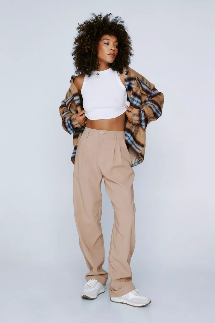 Turned Up Hem Straight Leg Pants | Nasty Gal (US)