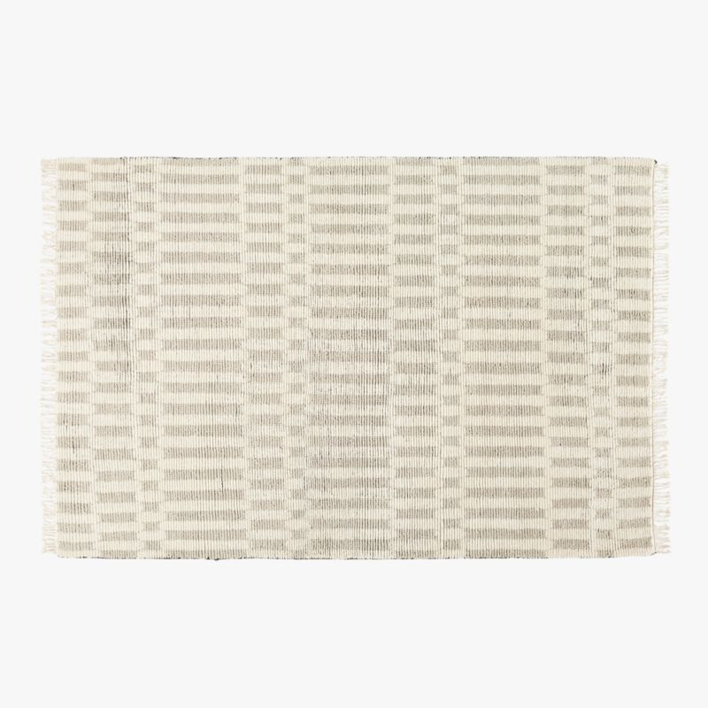 Esme Ivory/Tan Hand-Knotted Area Rug 6'x9' + Reviews | CB2 | CB2