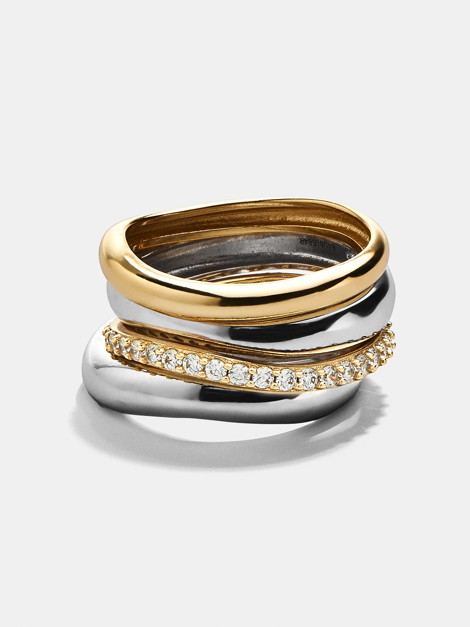 Gina 14K Gold Ring Set - Gold/Silver | BaubleBar