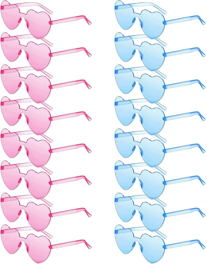 REHALY Heart Shaped Sunglasses for Women Rimless Sunglasses Colorful Heart Glasses Transparent He... | Amazon (US)
