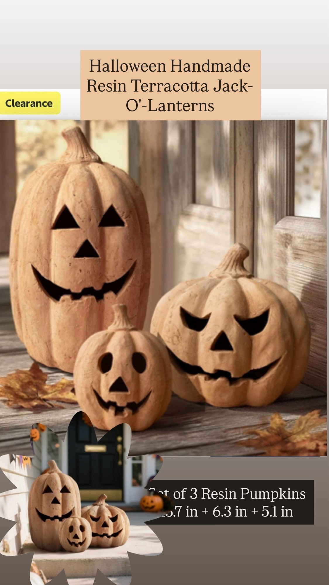 Set of 3 resin pumpkins 
Halloween
Decor

#LTKSaleAlert #LTKHome #LTKSeasonal