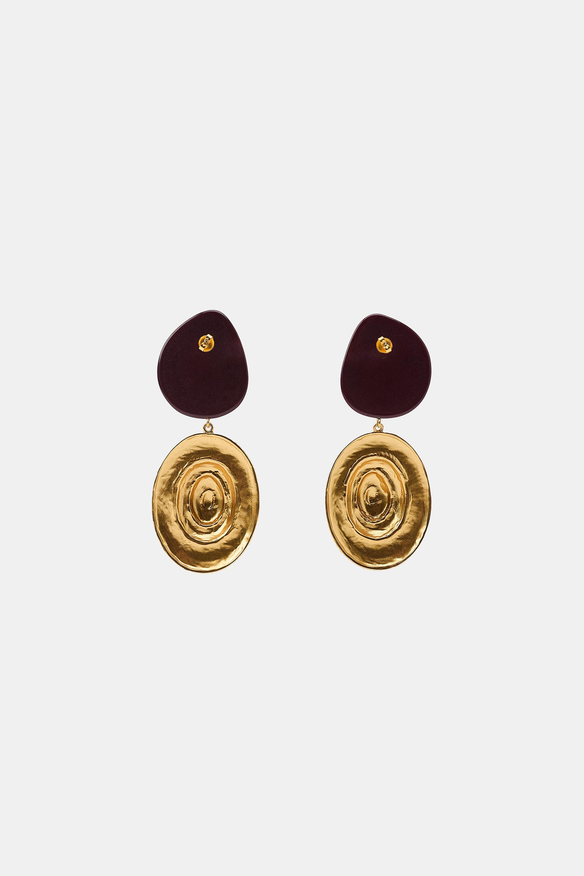 STONE SHELL EARRINGS | Zara US