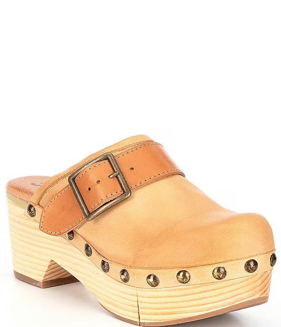 Culver City Leather Studded Buckled Strap Clogs | Dillard's