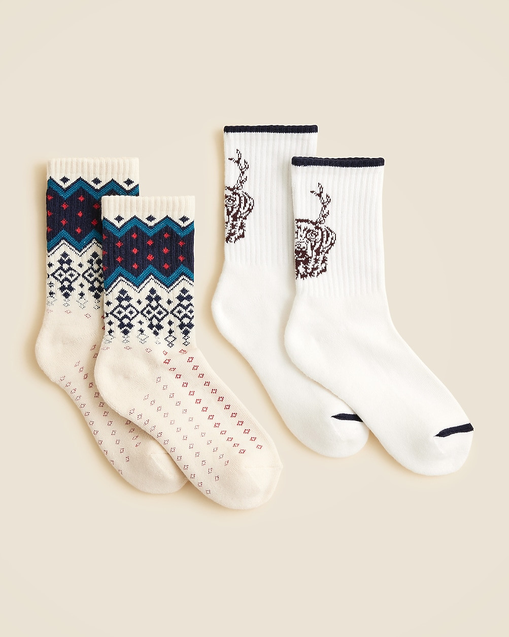 Kids' dog Fair Isle trouser socks two-pack | J. Crew US