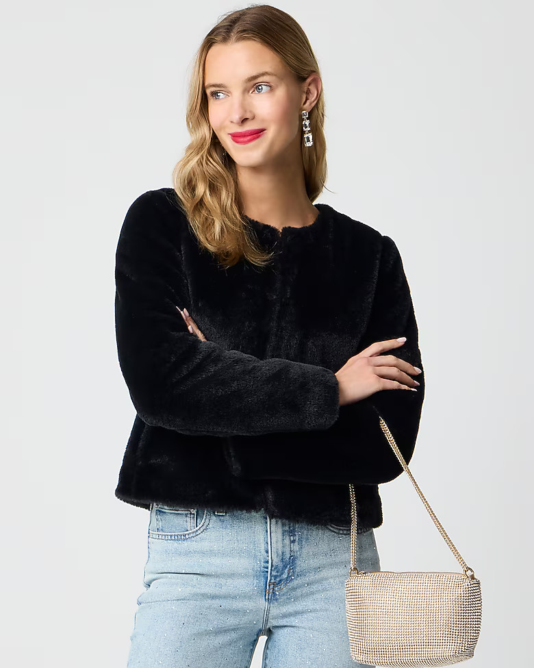 Faux-fur cropped jacket | J.Crew Factory