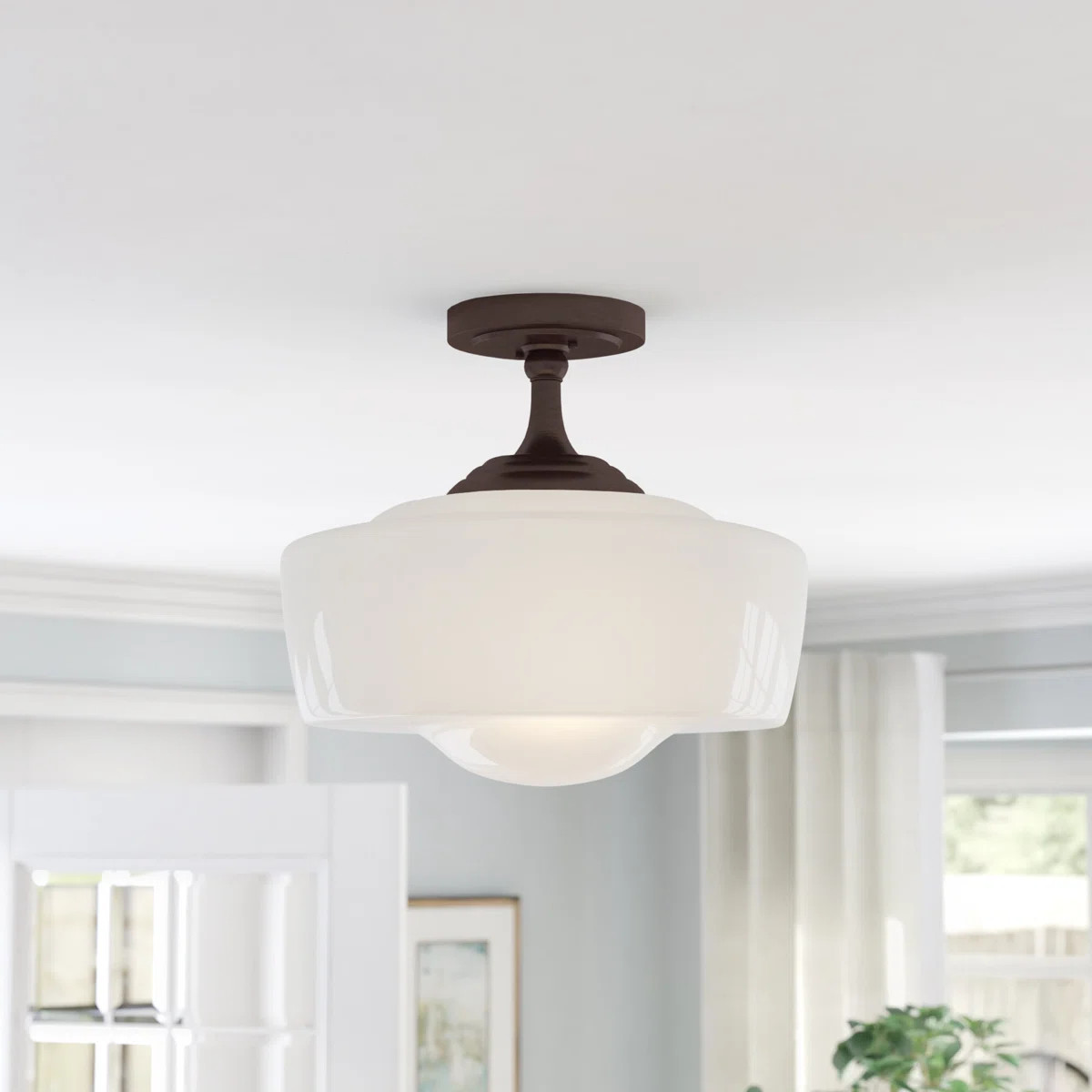 Belby Glass Semi Flush Mount | Wayfair North America