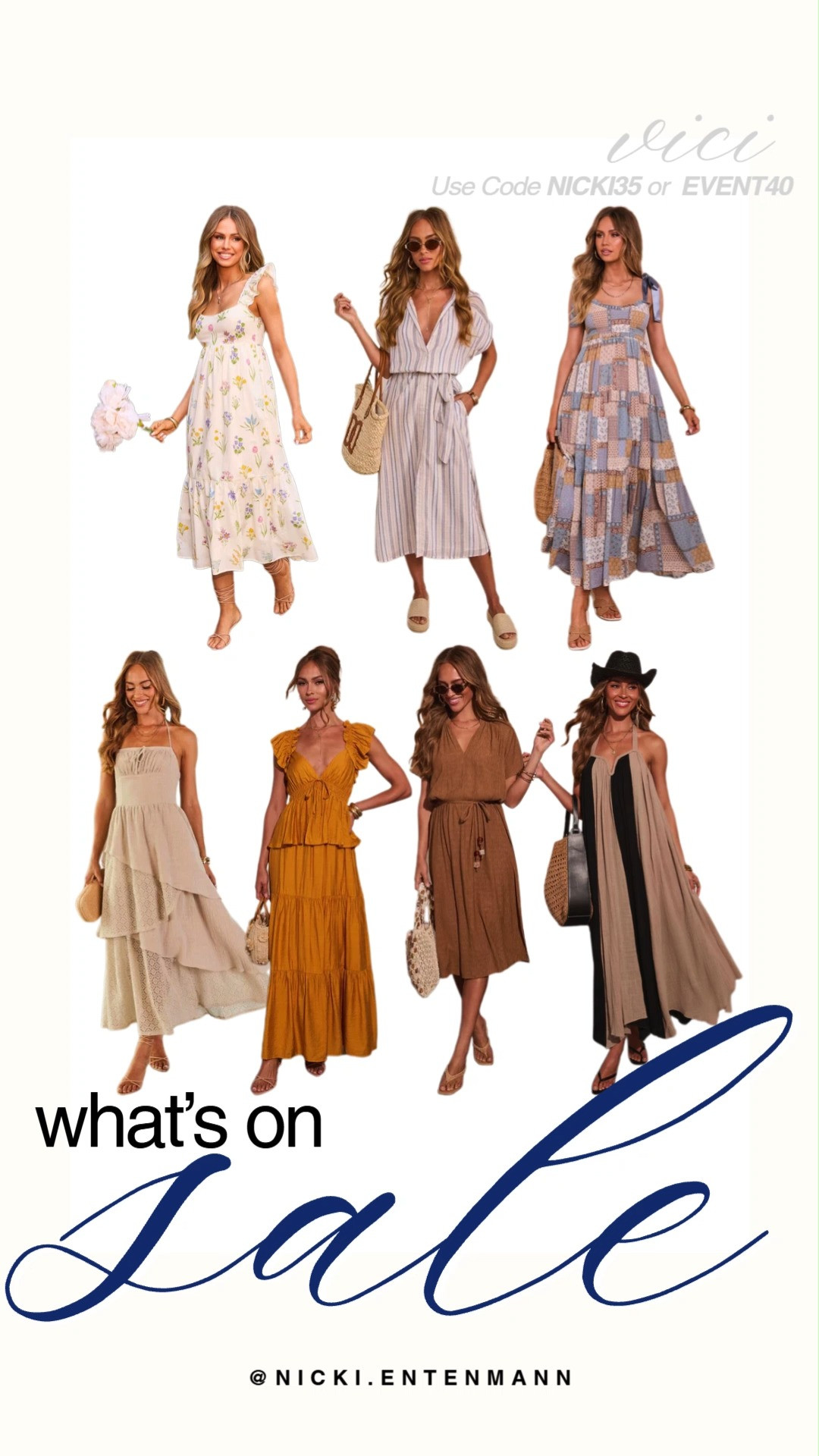 Getaway ready with Vici resort dresses now on sale. Use code NICKI35 or EVENT40 to save on breezy midis, mustard maxis, and striped styles perfect for vacations, dinners, and sunny days today. #vici #vicidolls #vacationstyle #resortwear #summerdresses #salealert #maxidress #shoppinghaul #stylefinds #modernliving 👗🌴☀️ 

 #LTKootd #LTKSaleAlert #LTKBeauty