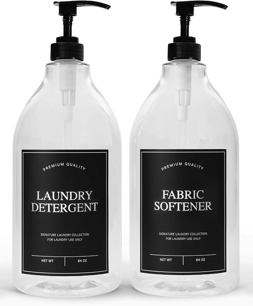 Calindiana Laundry Detergent Dispenser for Laundry Room Organization, Clear 64oz PET Plastic Land... | Amazon (US)