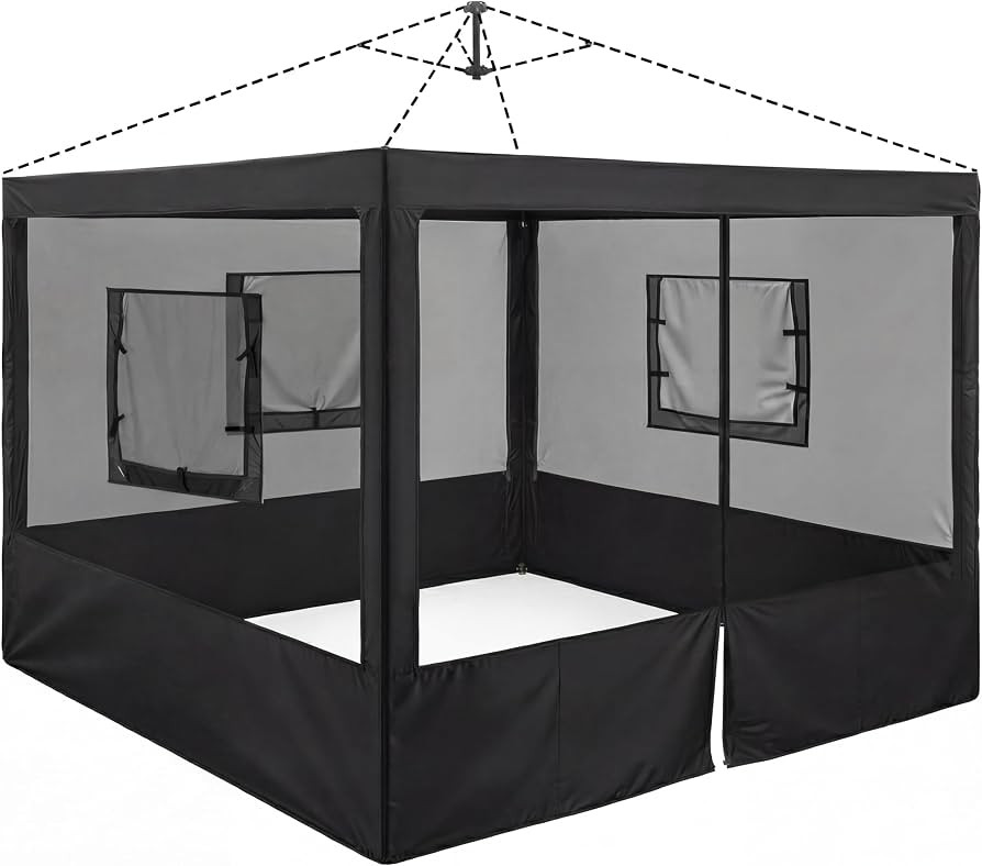 4 Pcs Food Booth Sidewall Kit for 10' x 10' Outdoor Serving Food Tents, Insect Proof Mesh Sidewal... | Amazon (US)