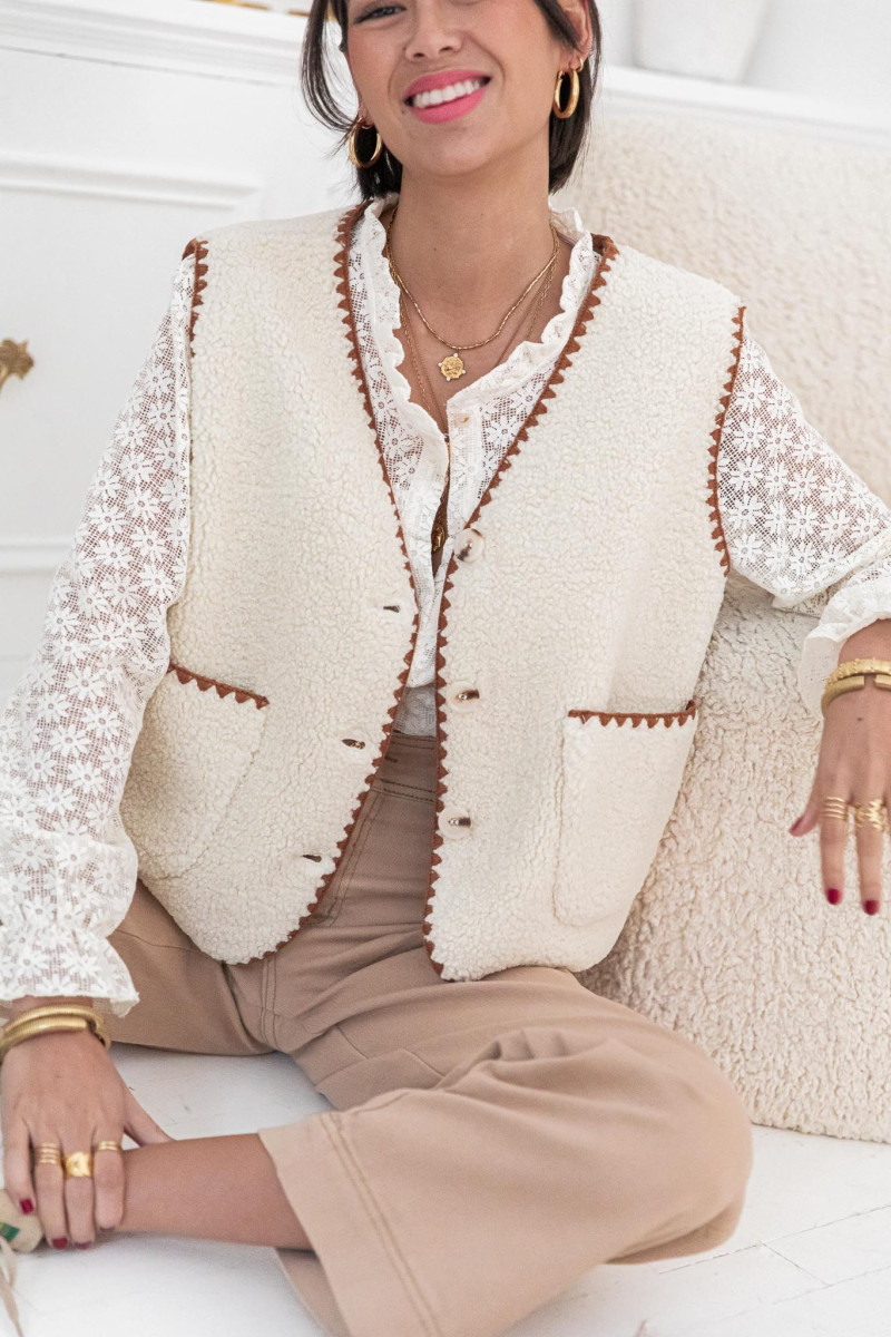 Veste sans manches bouclette | Pretty Wire