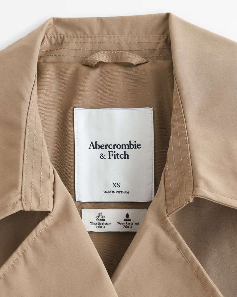 Women's Cropped Trench Coat | Women's Coats & Jackets | Abercrombie.com | Abercrombie & Fitch (US)