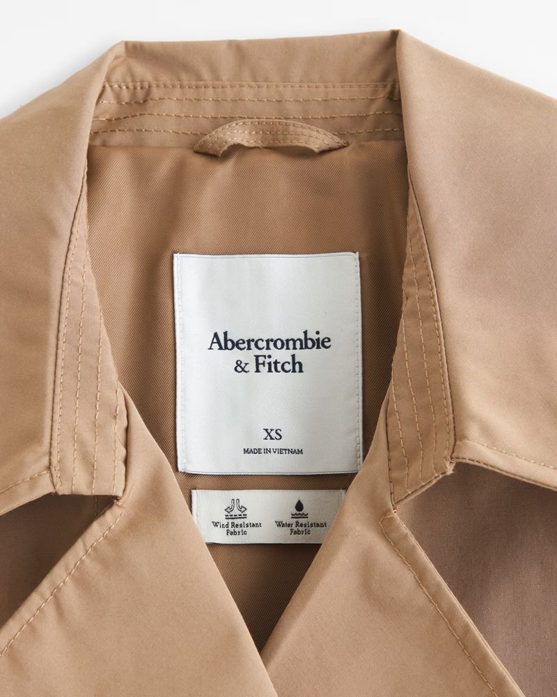 Women's Cropped Trench Coat | Women's Coats & Jackets | Abercrombie.com | Abercrombie & Fitch (US)