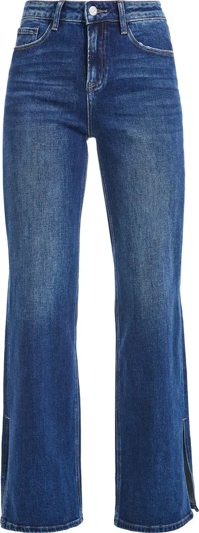 High Waist Wide Leg Slit Hem Jeans | Nordstrom