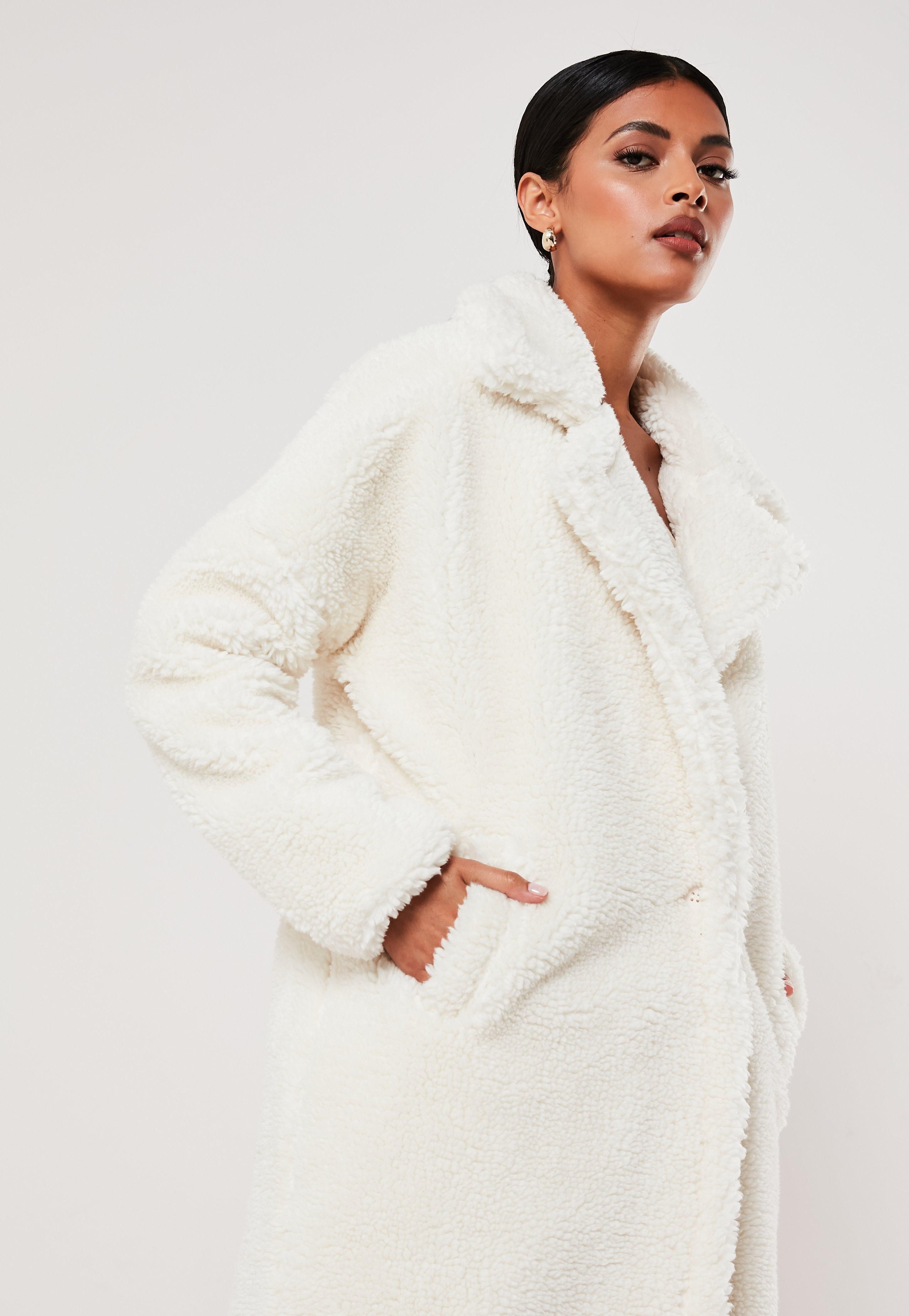 Missguided - Wine Teddy Borg Oversized Coat | Missguided (US & CA)