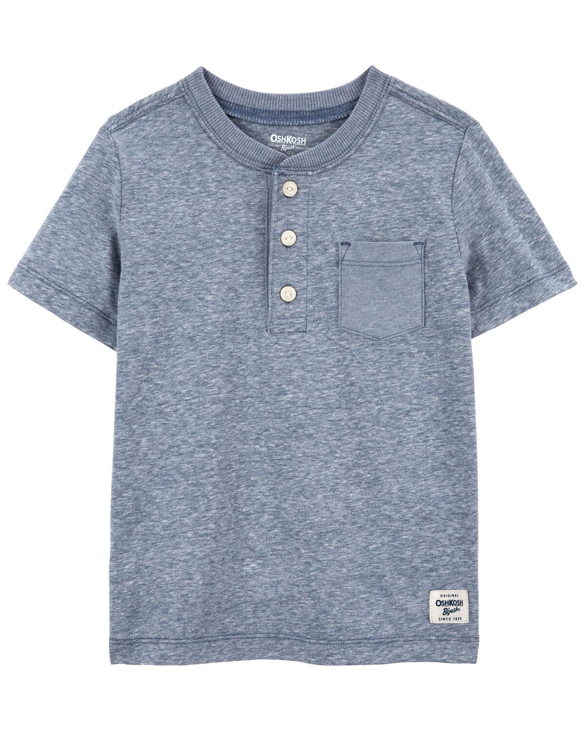 Blue Toddler Heathered Pocket Henley | carters.com | Carter's