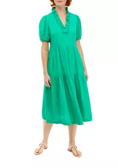 Crown & Ivy™ Women's Ruffle V-Neck Midi Dress | Belk