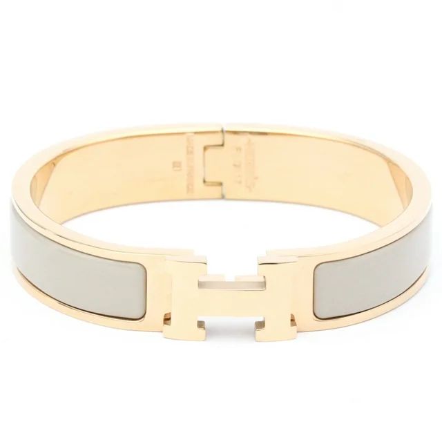 Pre-Owned Hermes Enamel Bracelet Click H Gold Plating No Stone Charm Bracelet Beige,Marron,Pink G... | Walmart (US)