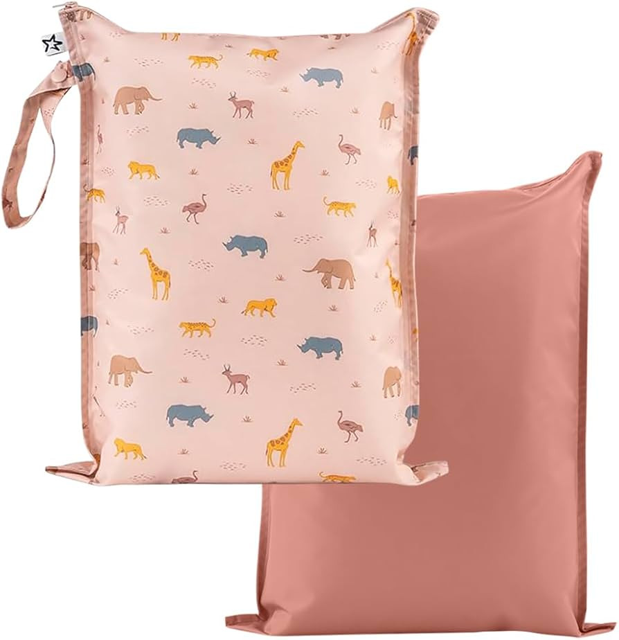 Tiny Twinkle Mess proof Waterproof Wet Dry Bag,2pk Reusable Wet Bags for Swimsuits&Baby Clothes,L... | Amazon (US)