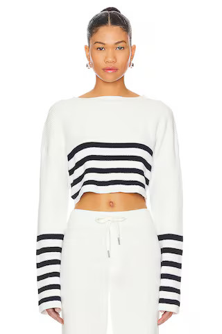 SER.O.YA Sharlie Sweater in White & Navy from Revolve.com | Revolve Clothing (Global)