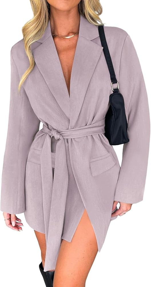ZESICA Women's 2024 Blazers Long Sleeve Lapel Open Front Oversized Business Work Office Jackets B... | Amazon (US)