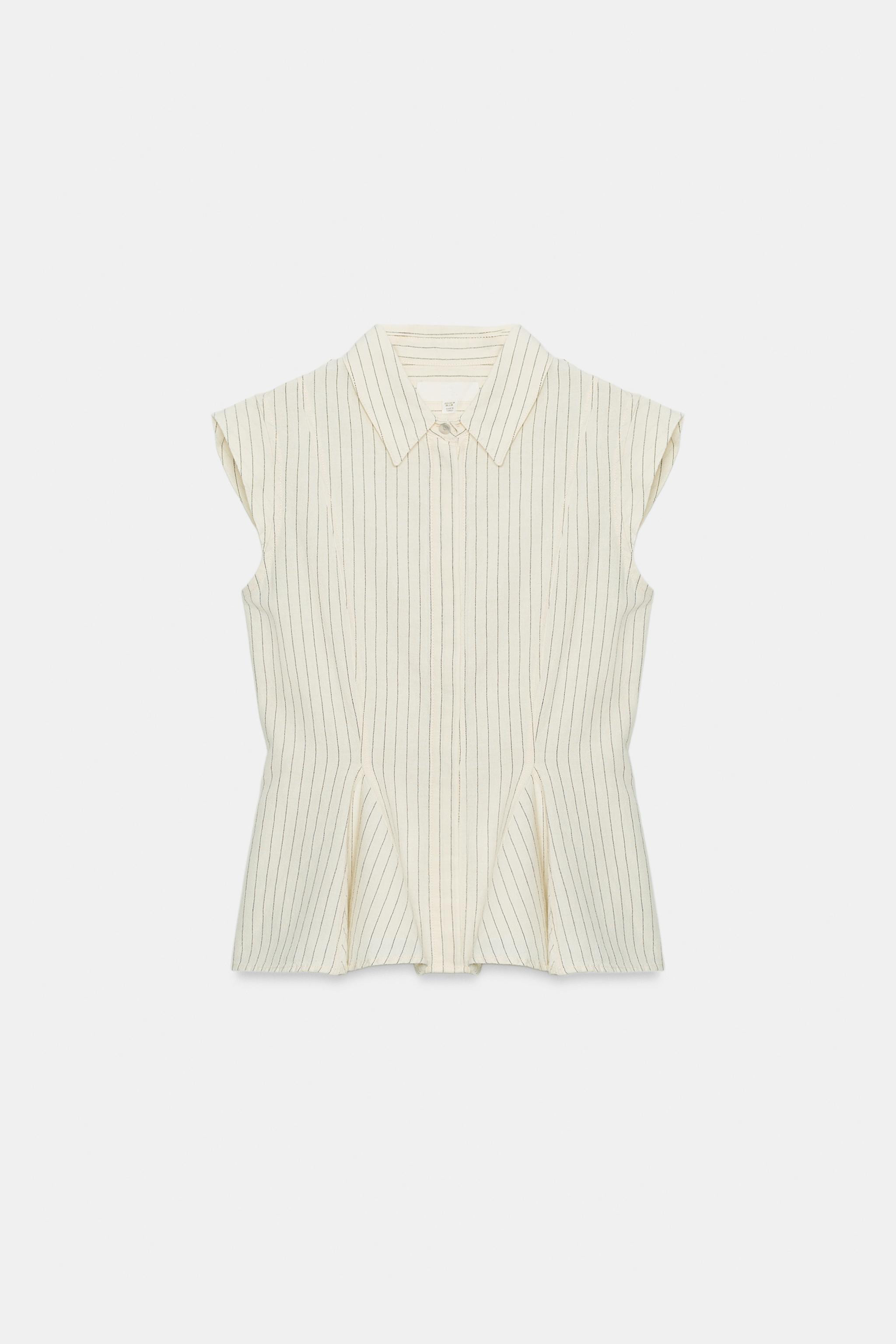ZW COLLECTION STRIPED PEPLUM SHIRT | Zara US