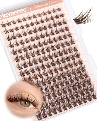 Brown Lash Clusters Wispy Cluster Eyelash Extensions 8-16MM Mixed Individual Lashes with C-Curly and Invisible Band For Natural Everyday Wear, Beginner-Friendly | Amazon (US)