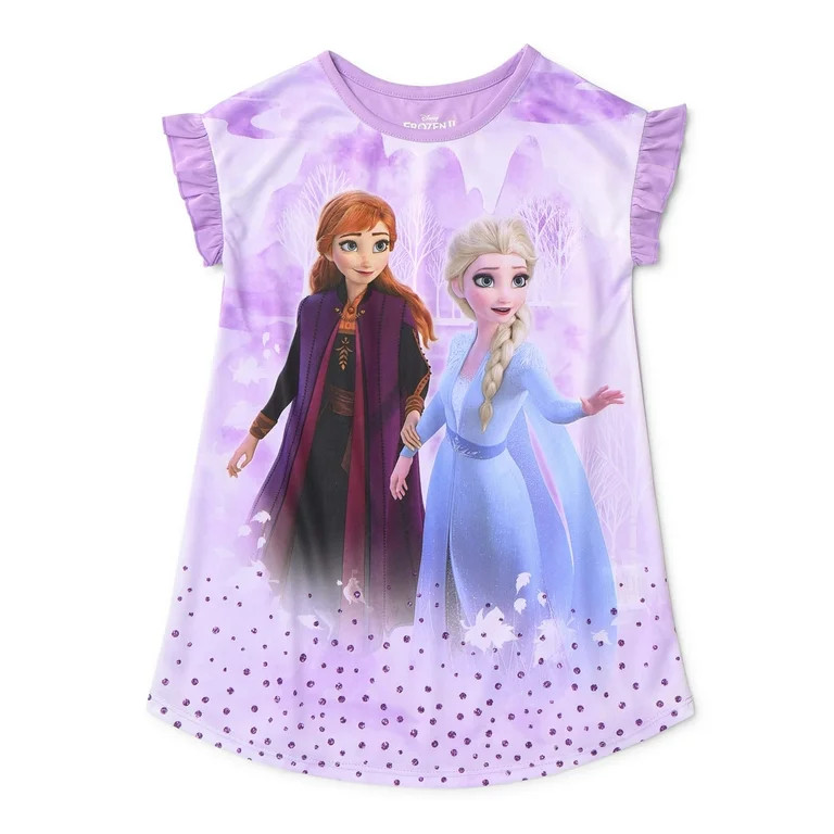 Frozen 2 Toddler Girls Short Sleeve Nightgown Pajamas - Walmart.com | Walmart (US)