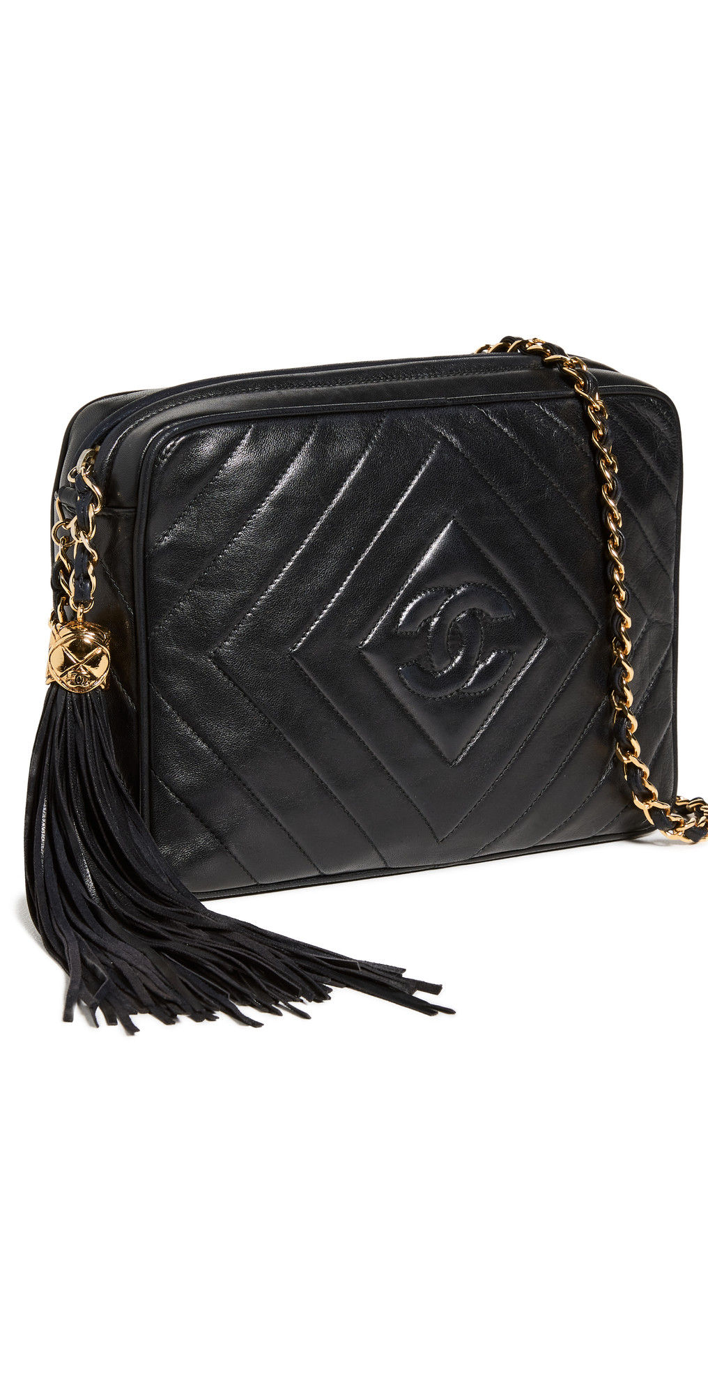 What Goes Around Comes Around Chanel Black Diamond CC Camera Bag | SHOPBOP | Shopbop